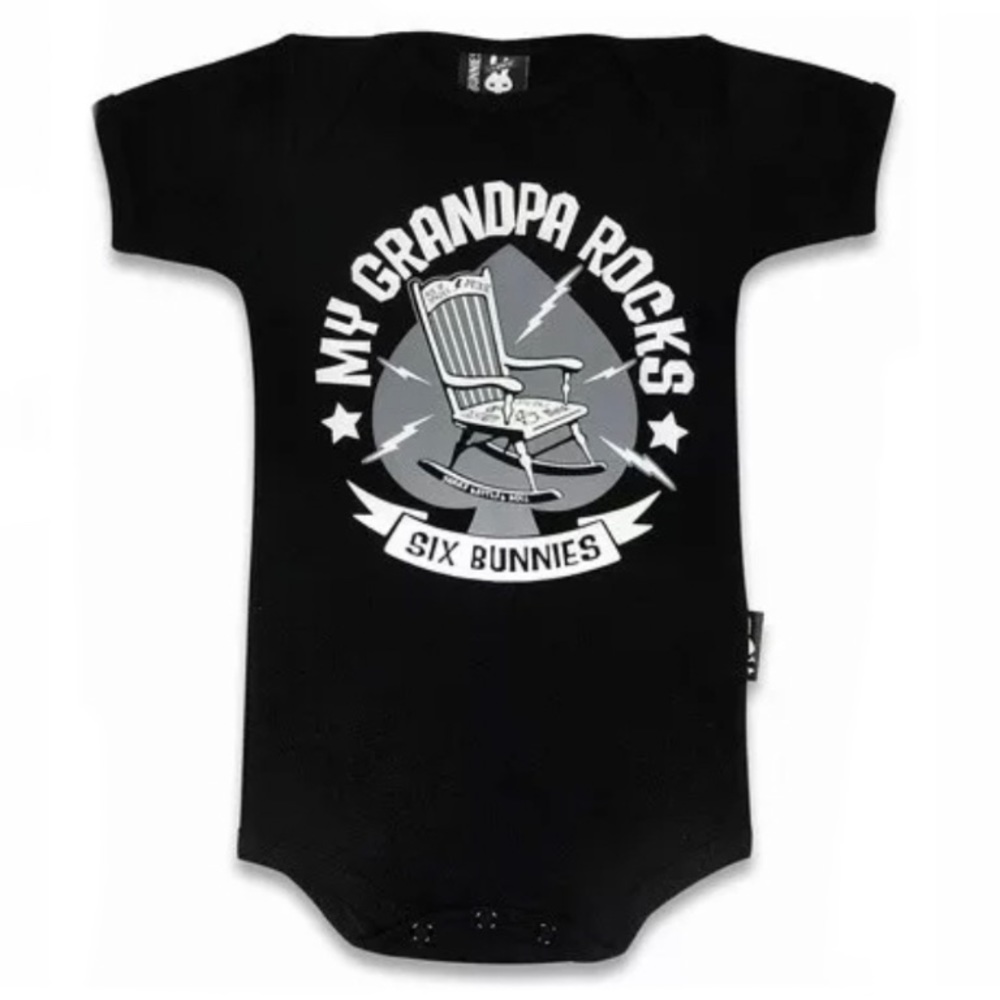 Baby One Piece Onesie My Grandpa Rocks Romper Rock n Roll Grandparents 6-12m